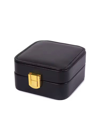 Стильна компактна двозонна скринька з еко-шкіри із дзеркалом чорного кольору. No Brand (316580423)