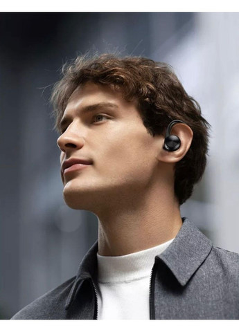 Бездротові спортивні Bluetooth навушники J92 з тканниним зарядним кейсом, сенсорами керування Чорні TWS (367401955)