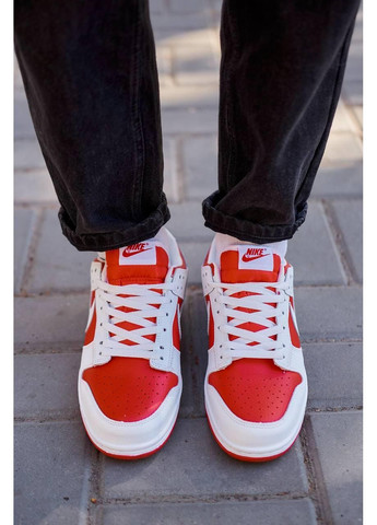 Білі Осінні кросівки чоловічі nike sb dunk low retro red white найк сб данк No Brand