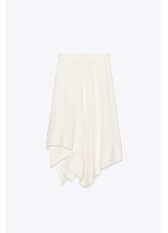 Белая асимметричная юбка на основе льна zw collection Zara