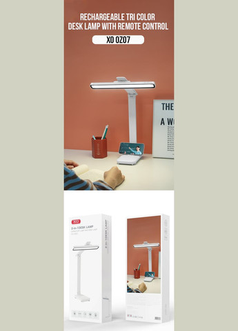 Лампа акумуляторна настільна Glocusent Mini clipon book light до 80 годин біла XO (279554722)