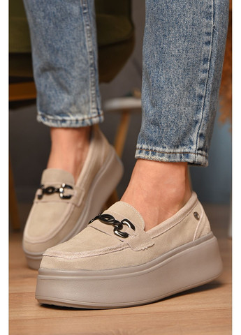 Let's Shop Туфлі жіночі натуральна замша бежевого кольору туфлі-човники бежевий з натуральна замша, україна — зима (365726811)