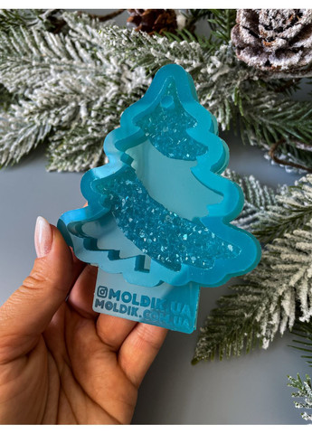 Молд Ялинка кристалічна форма для новорічних іграшок на ялинку силіконова форма для епоксидної смоли No Brand (370566859)