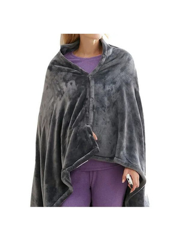 Плед - накидка электроодеяло от USB три режима согревающая накидка на змейке Серый Good Idea (367075855)