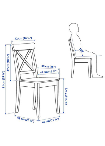 Стіл і 4 стільці ІКЕА INGATORP / INGOLF 110/155 см (s59400497) IKEA (278406745)