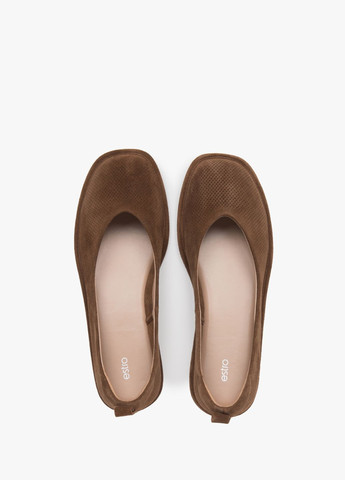 Коричневые балетки, цвет коричневый Estro