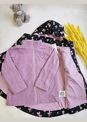 Темно-синяя демисезонная детская демисезонная теплая куртка 3в1 на флисовой подкладке Lupilu Куртка