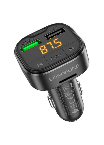 АЗП з FM-модулятором QC3.0 car BT FM transmitter 18W Black (BC43B) Borofone BC43 Flash (324416898)