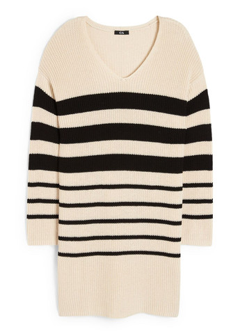 Комбинированное кэжуал трикотажное платье C&A однотонное