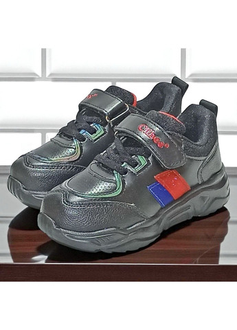 Чорні Осінні демісезонні ортопедичні кросівки на липучках для хлопчика клібі Clibee