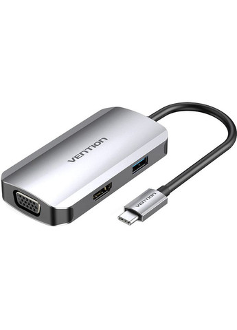 Док-станція USB3.1 Type-C --> HDMI/VGA/USB 3.0/PD 100W Hub 4-in-1 Vention (372625278)