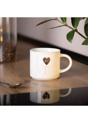 Кружка керамическая 350 (мл) для кофе и чая Love Белая RX-N240126WL Jooki (358705838)