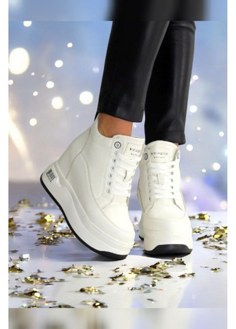 Жіночі зимові снікерси кросівки білі екохутро платформа танкетка утеплені Veagia Снікерси білі зими (372754738)