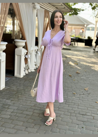 Лавандова повсякденний довга муслінова сукня Fashion Girl