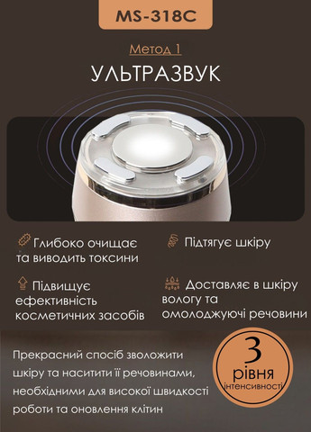 Масажер мікрострумовий RF + EMS + ультразвук + LED антивіковий догляд, омолодження & відновлення шкіри обличчя Beperfect MISMON MS-318C (297669211)