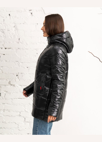 Чорна зимня парка зимова жіноча молодіжна SK