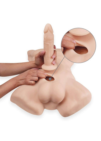 Торс з фаллоімітатором на присосці Apollo L Male Torso, суперреалістичний, термореактивний Silexd (303877934)