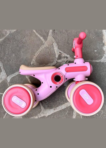 Велобег детский 4-х колесный JOY TL-89-367 пластиковая рама, свет, озвучено на украинском Розовый Corso (327217188)