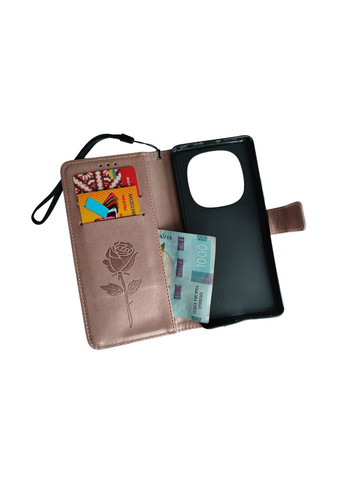 Чохол книжка з 3D візерунком для Redmi Note14pro Чохол книга жіночий на редмі ноут14про Пудровий Xiaomi (365873862)