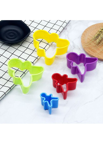 Набір форм для вирубки печива у формі Пряничних чоловічків 5 шт, різнокольорові форми для печива China (366890771)