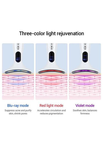 Мікрострумовий масажер Neck Beauty Device для обличчя та шиї з LED-світлом і USB-зарядкою No Brand (366666235)