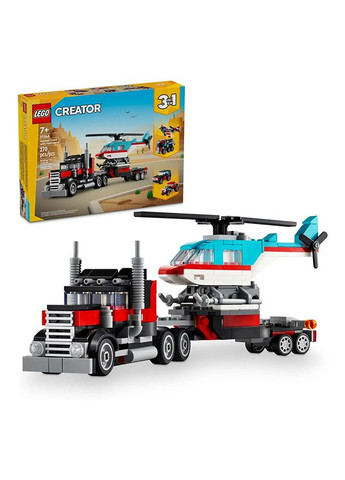 Конструктор - Бортовой грузовик с вертолетом цвет разноцветный ЦБ-00243414 Lego (282818351)