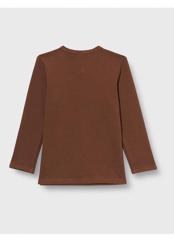 Коричневый демисезонный повседневный лонгслив Green Cotton однотонный