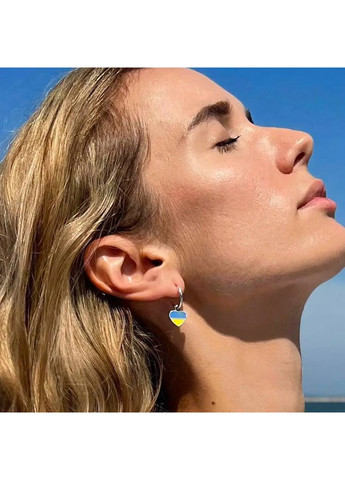 Серебряные серьги с бриллиантами "С Украиной в сердце" Kabluchka (355347503)