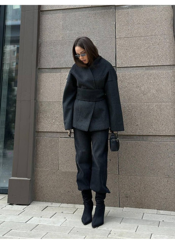 Чорне демісезонне Пальто жіноче KaraMix