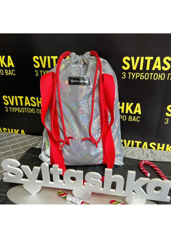 Светоотражающая сумка шоппер Svitashka Газета на завязках красные ручки No Brand (335051177)