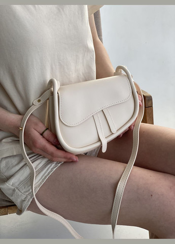 Женская сумка седло 7048 кросс-боди через плечо белая молочная No Brand (292631181)