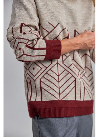 Бежевий демісезонний затишний жіночий светр прямого силуету (2906) Triko Bakh