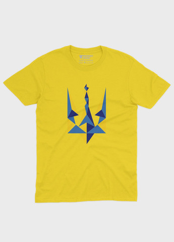 Жовта демісезонна футболка для дівчинки з патріотичним принтом гербтризуб (ts001-2-sun-005-1-042-g) Modno