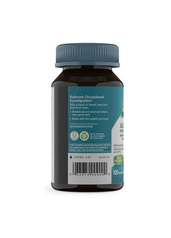 Алоэ Вера с фенхелем, 340 мг, Aloelax with Fennel Seed,, 100 вегетарианских капсул Nature's Way (322768119)