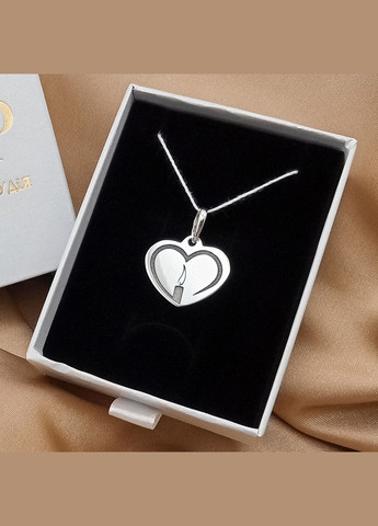 Кулон сердце 24х21 мм с гравировкой свечи Подарок для девушки С одной стороны арт.69201 No Brand (316511145)