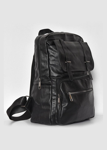 Рюкзак чоловічий з екошкіри чорного кольору Let's Shop (280199044)
