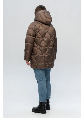 Коричнева зимня жіноча куртка зимова великого розміру SK