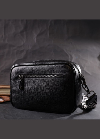 Сумка жіноча через плече з плетінням шкіряна 22406 Чорний Vintage (302008827)