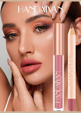 Набор 2в1 жидкая матовая помада и карандаш для губ Lips Kit 12 Handaiyan (314933573)