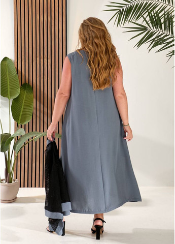 Графітова святковий, повсякденний, кежуал жіноча сукня двійка з сіткою Style Point однотонна