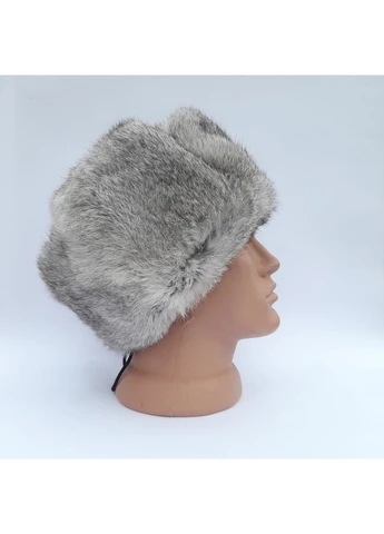 Мужская шапка ушанка из меха кролика серого цвета 57-58 No Brand (361162194)
