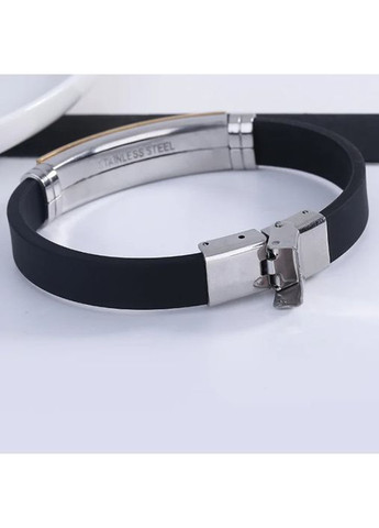 Каучуковий браслет з хрестом «Saint» зі вставками з нержавіючої сталі (золото) China (367623273)