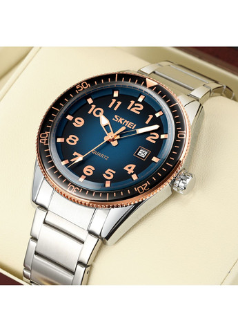 Годинник кварцовий чоловічий Rose Gold-Blue з водонепроникністю 30 м стрілочний класичний ProDobro (367266021)