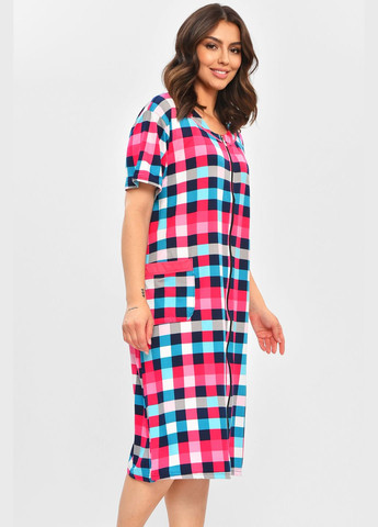 Халат женский батальный розового цвета с принтом Let's Shop (346390946)