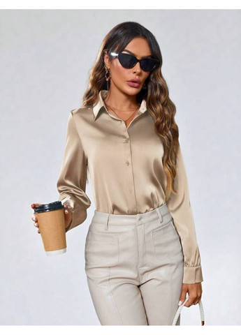 Бежевая рубашка No Brand