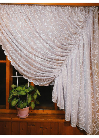 Кухонні фіранки Камелія біла права No Brand (372133772)