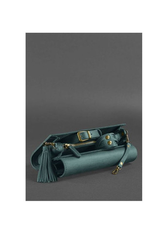 Поясная сумка женская кожаная через плечо с ремешком Элис зеленая Crazy horse BlankNote (302008208)