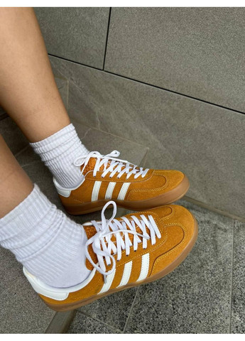 Білі Осінні кросівки чоловічі adidas gazelle yellow brown адідас газель No Brand