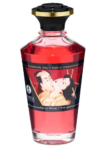 Зігріваюча масажна олія Aphrodisiac Warming Oil з ароматом полуниці та шампанського, 100 мл Shunga (374341309)