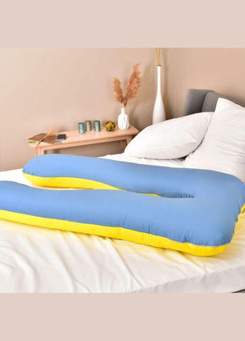 Наволочка для П-подушки для вагітних сну та відпочинку 140х75х20 см з блискавкою жовто-блакитна мікрофібра IDEIA (323645796)
